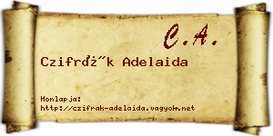 Czifrák Adelaida névjegykártya